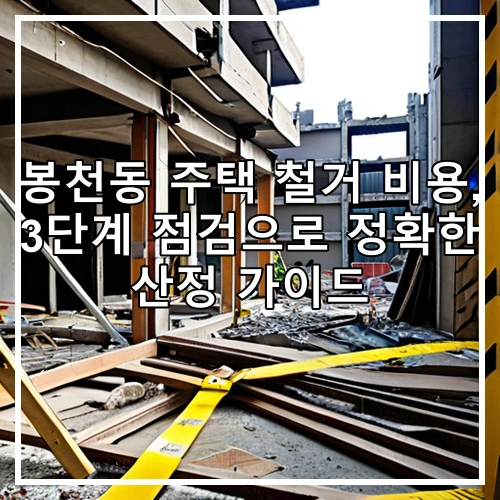 봉천동 주택 철거 비용, 3단계 점검으로 정확한 산정 가이드