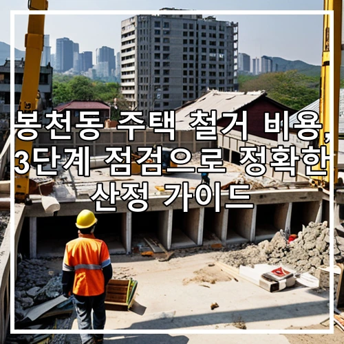 봉천동 주택 철거 비용, 3단계 점검으로 정확한 산정 가이드