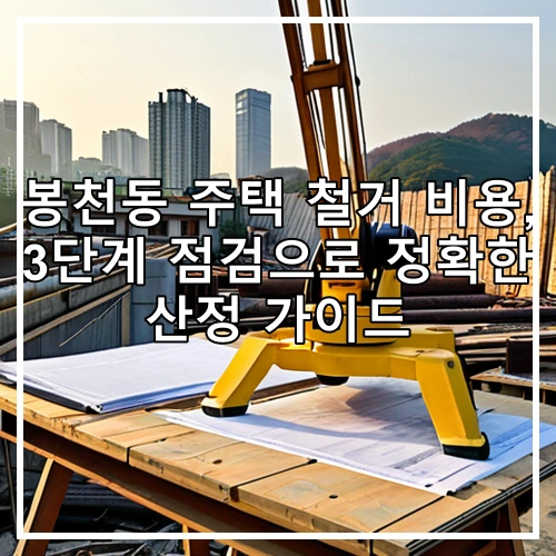 봉천동 주택 철거 비용, 3단계 점검으로 정확한 산정 가이드