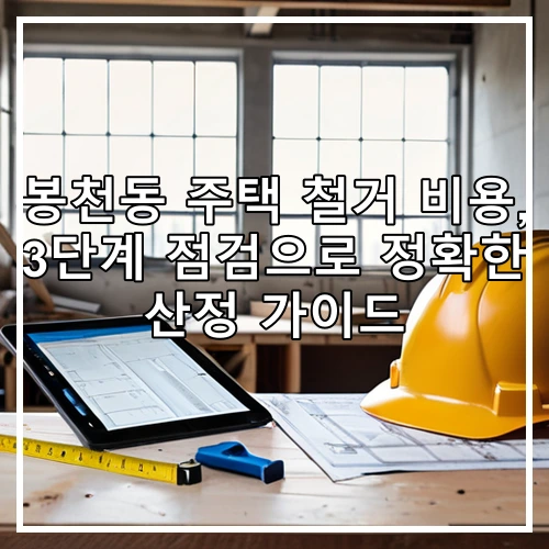 봉천동 주택 철거 비용, 3단계 점검으로 정확한 산정 가이드