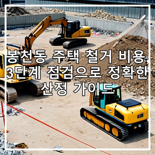 봉천동 주택 철거 비용, 3단계 점검으로 정확한 산정 가이드