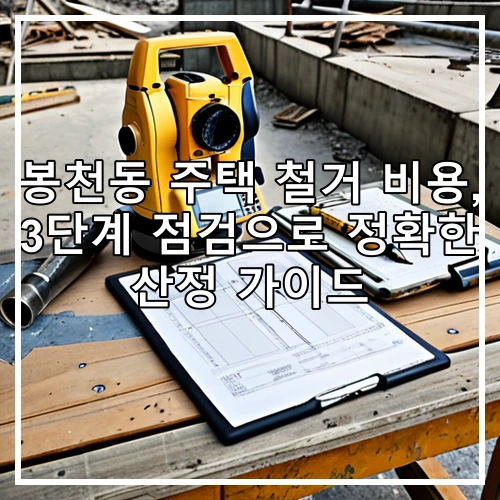 봉천동 주택 철거 비용, 3단계 점검으로 정확한 산정 가이드