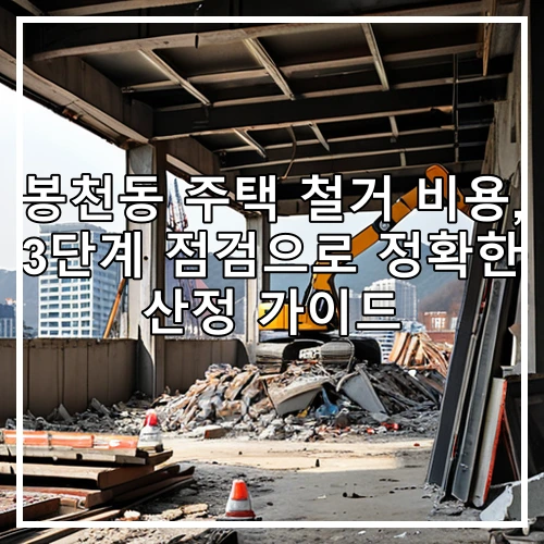 봉천동 주택 철거 비용, 3단계 점검으로 정확한 산정 가이드