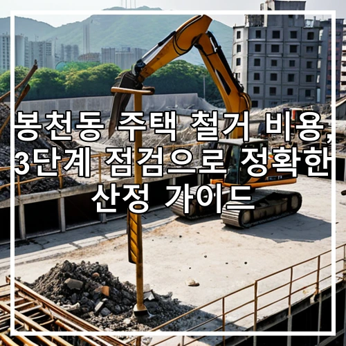 봉천동 주택 철거 비용, 3단계 점검으로 정확한 산정 가이드