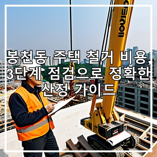 봉천동 주택 철거 비용, 3단계 점검으로 정확한 산정 가이드