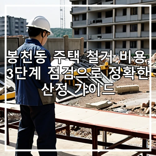 봉천동 주택 철거 비용, 3단계 점검으로 정확한 산정 가이드
