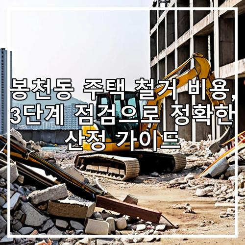 봉천동 주택 철거 비용, 3단계 점검으로 정확한 산정 가이드