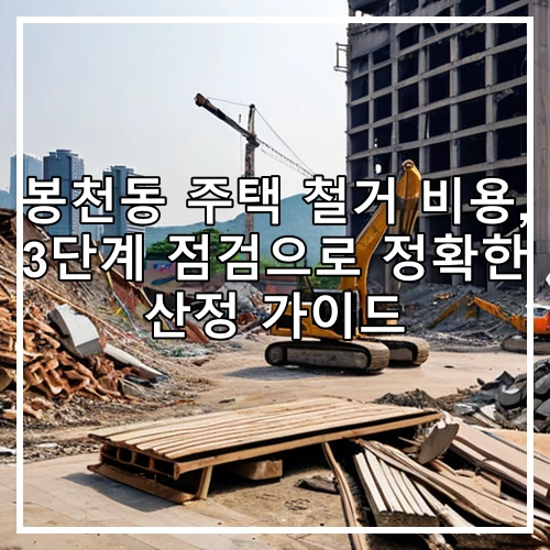 봉천동 주택 철거 비용, 3단계 점검으로 정확한 산정 가이드