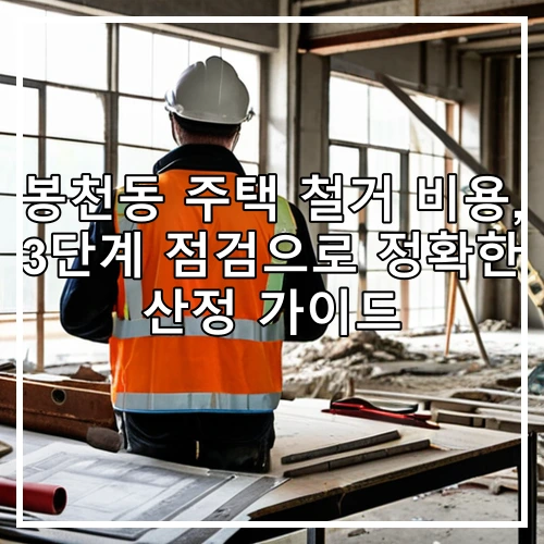 봉천동 주택 철거 비용, 3단계 점검으로 정확한 산정 가이드