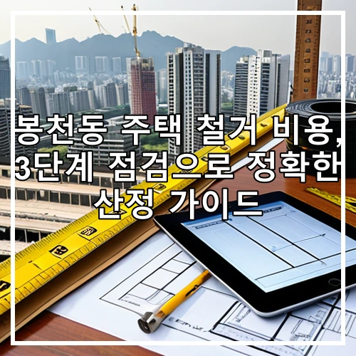 봉천동 주택 철거 비용, 3단계 점검으로 정확한 산정 가이드