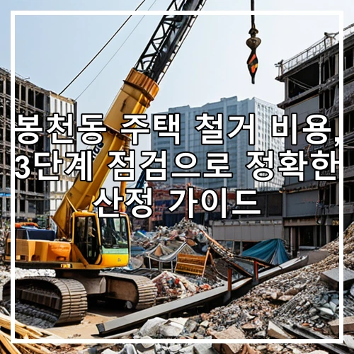 봉천동 주택 철거 비용, 3단계 점검으로 정확한 산정 가이드