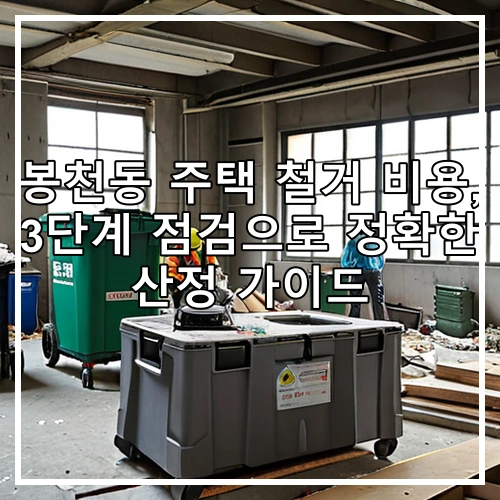 봉천동 주택 철거 비용, 3단계 점검으로 정확한 산정 가이드