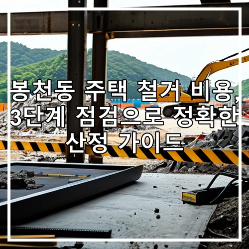 봉천동 주택 철거 비용, 3단계 점검으로 정확한 산정 가이드