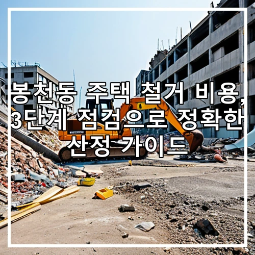 봉천동 주택 철거 비용, 3단계 점검으로 정확한 산정 가이드