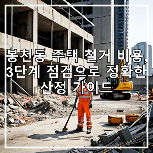 봉천동 주택 철거 비용, 3단계 점검으로 정확한 산정 가이드