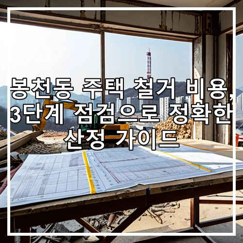 봉천동 주택 철거 비용, 3단계 점검으로 정확한 산정 가이드