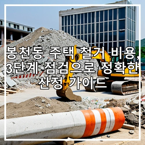 봉천동 주택 철거 비용, 3단계 점검으로 정확한 산정 가이드
