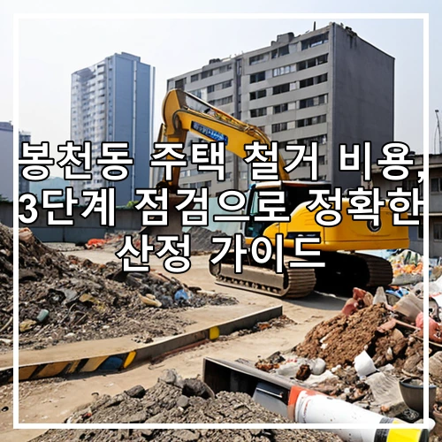봉천동 주택 철거 비용, 3단계 점검으로 정확한 산정 가이드