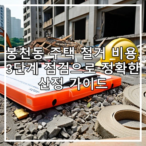 봉천동 주택 철거 비용, 3단계 점검으로 정확한 산정 가이드