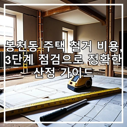 봉천동 주택 철거 비용, 3단계 점검으로 정확한 산정 가이드