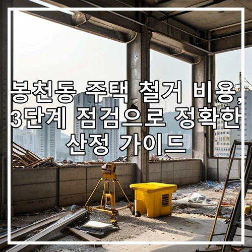 봉천동 주택 철거 비용, 3단계 점검으로 정확한 산정 가이드