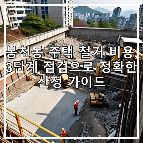 봉천동 주택 철거 비용, 3단계 점검으로 정확한 산정 가이드