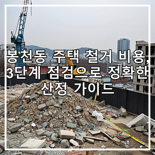 봉천동 주택 철거 비용, 3단계 점검으로 정확한 산정 가이드