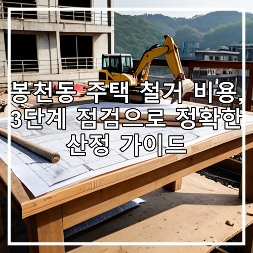 봉천동 주택 철거 비용, 3단계 점검으로 정확한 산정 가이드
