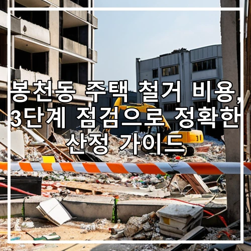 봉천동 주택 철거 비용, 3단계 점검으로 정확한 산정 가이드