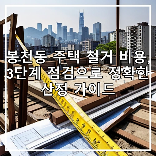 봉천동 주택 철거 비용, 3단계 점검으로 정확한 산정 가이드