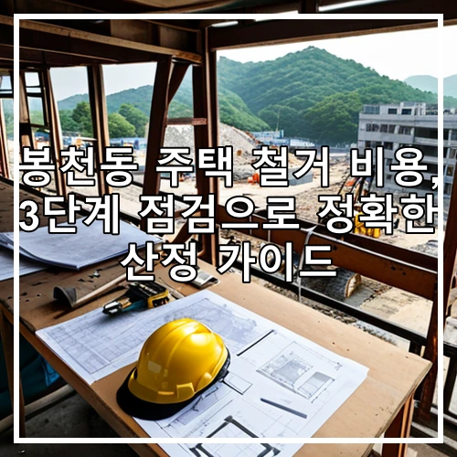 봉천동 주택 철거 비용, 3단계 점검으로 정확한 산정 가이드