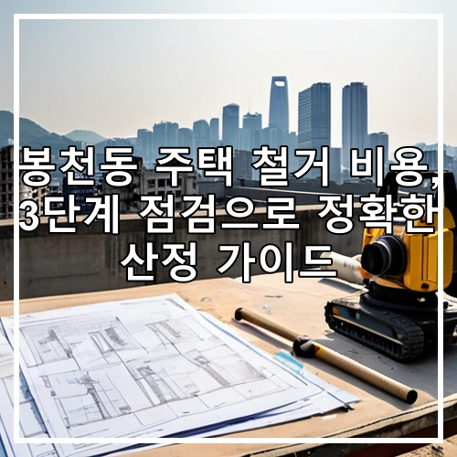 봉천동 주택 철거 비용, 3단계 점검으로 정확한 산정 가이드