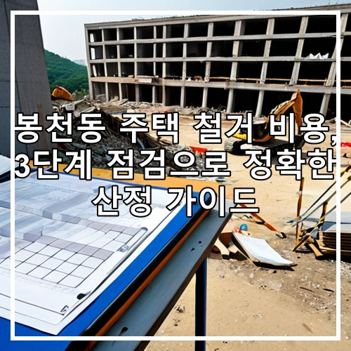 봉천동 주택 철거 비용, 3단계 점검으로 정확한 산정 가이드
