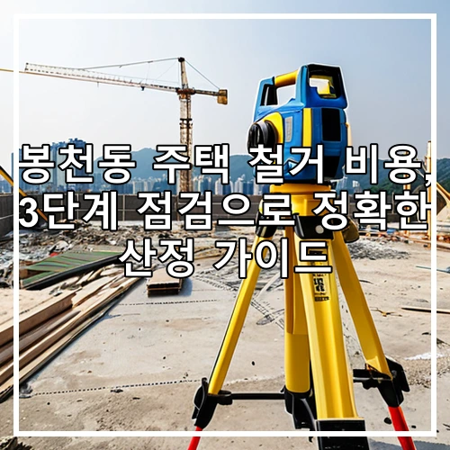 봉천동 주택 철거 비용, 3단계 점검으로 정확한 산정 가이드