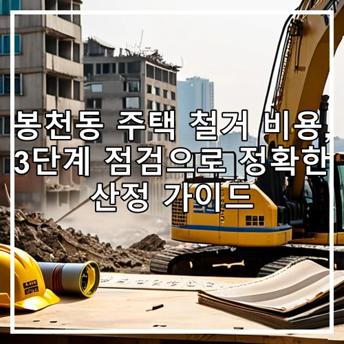 봉천동 주택 철거 비용, 3단계 점검으로 정확한 산정 가이드