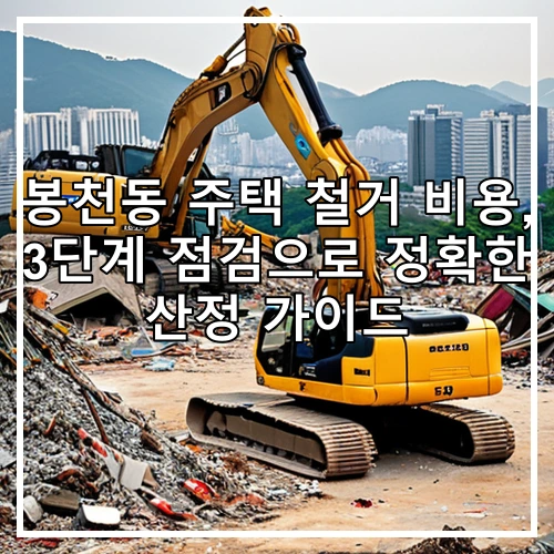 봉천동 주택 철거 비용, 3단계 점검으로 정확한 산정 가이드