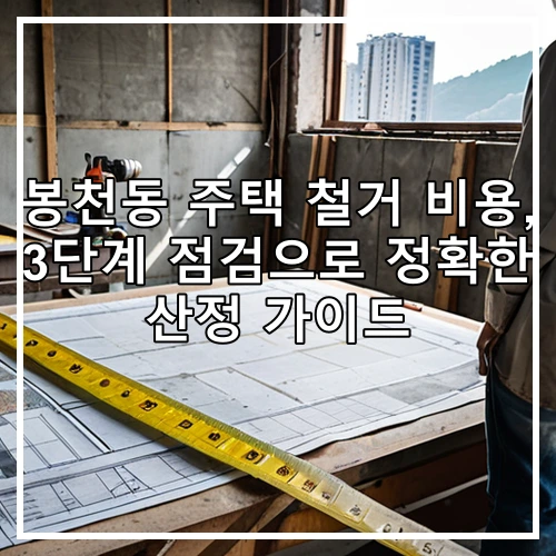 봉천동 주택 철거 비용, 3단계 점검으로 정확한 산정 가이드