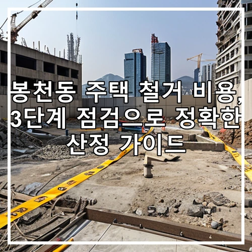 봉천동 주택 철거 비용, 3단계 점검으로 정확한 산정 가이드