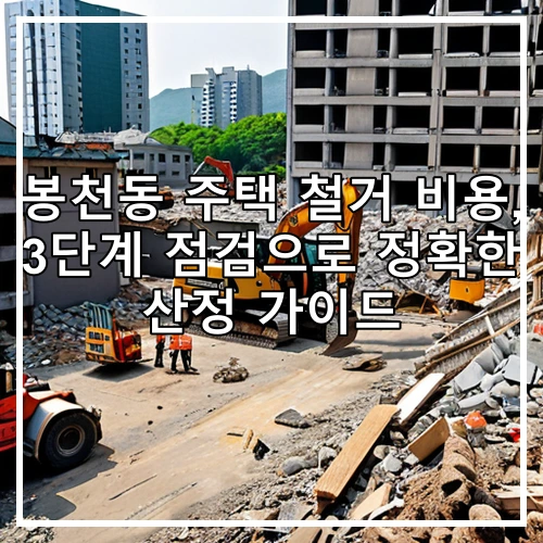봉천동 주택 철거 비용, 3단계 점검으로 정확한 산정 가이드