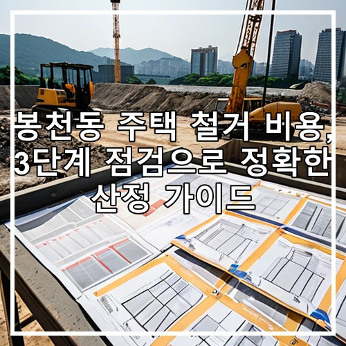 봉천동 주택 철거 비용, 3단계 점검으로 정확한 산정 가이드