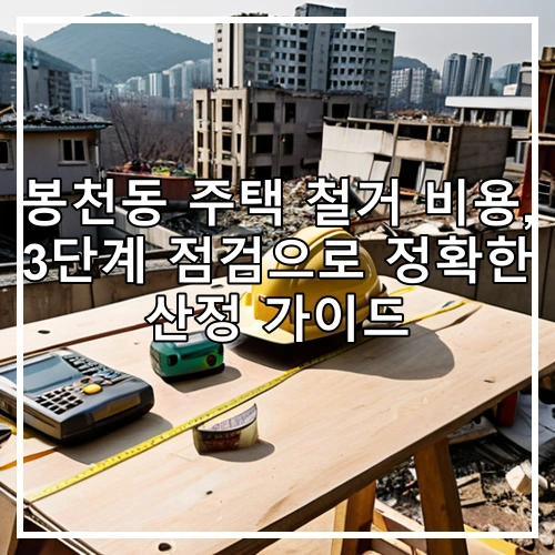 봉천동 주택 철거 비용, 3단계 점검으로 정확한 산정 가이드