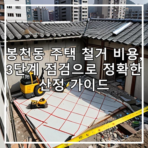 봉천동 주택 철거 비용, 3단계 점검으로 정확한 산정 가이드