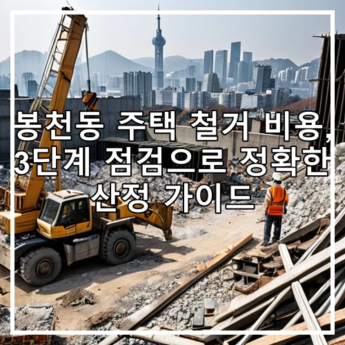 봉천동 주택 철거 비용, 3단계 점검으로 정확한 산정 가이드