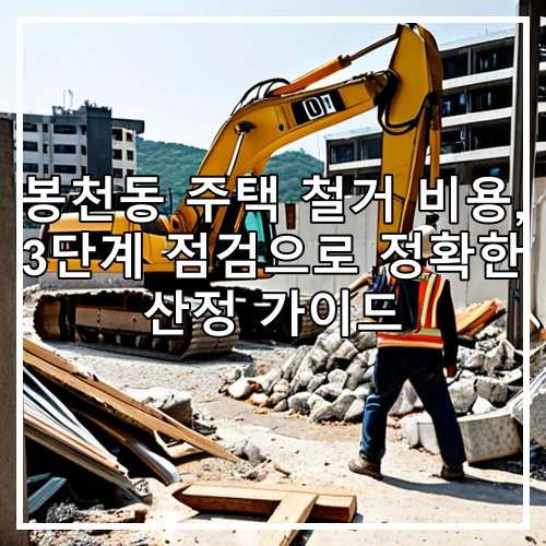 봉천동 주택 철거 비용, 3단계 점검으로 정확한 산정 가이드