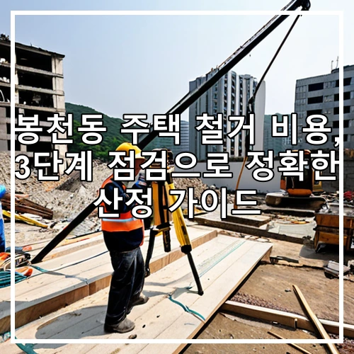 봉천동 주택 철거 비용, 3단계 점검으로 정확한 산정 가이드