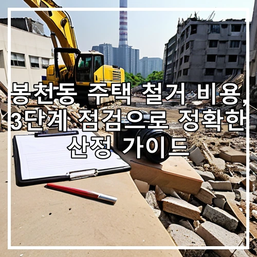 봉천동 주택 철거 비용, 3단계 점검으로 정확한 산정 가이드