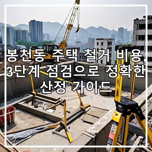봉천동 주택 철거 비용, 3단계 점검으로 정확한 산정 가이드