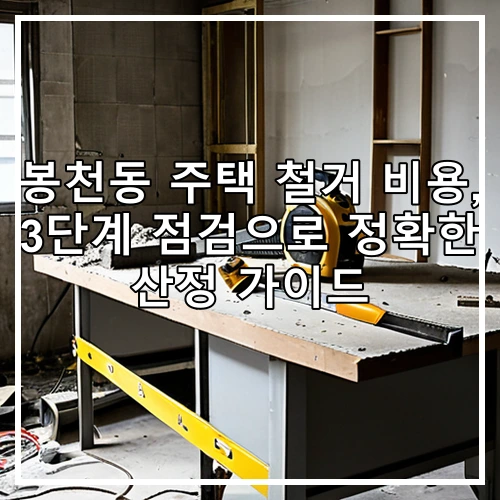 봉천동 주택 철거 비용, 3단계 점검으로 정확한 산정 가이드