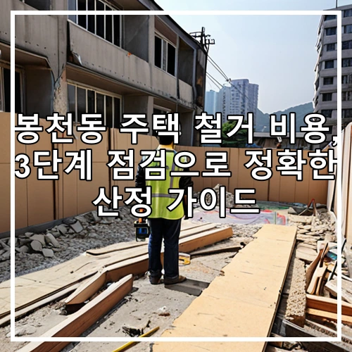 봉천동 주택 철거 비용, 3단계 점검으로 정확한 산정 가이드