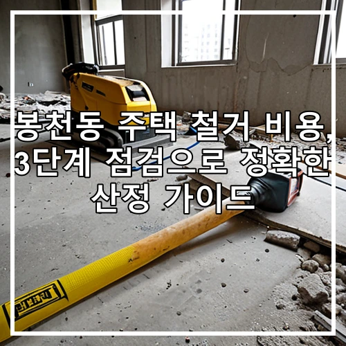 봉천동 주택 철거 비용, 3단계 점검으로 정확한 산정 가이드